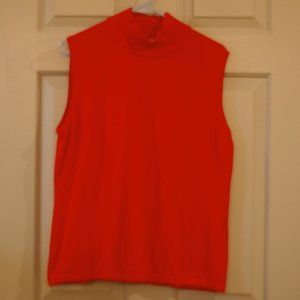 XL Red Sofia Rosa Turtleneck Sleeveless Sweater